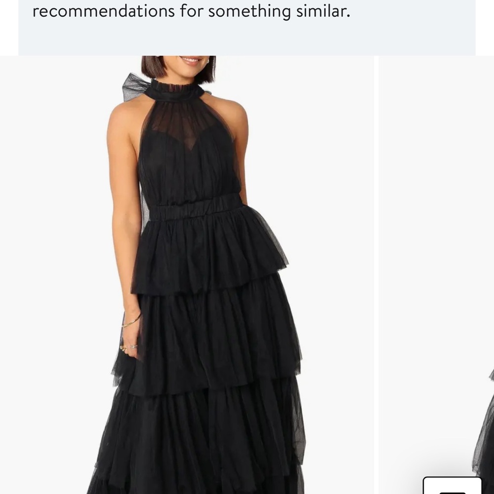 FRANCES HALTER NECK TIERED TULLE GOWN